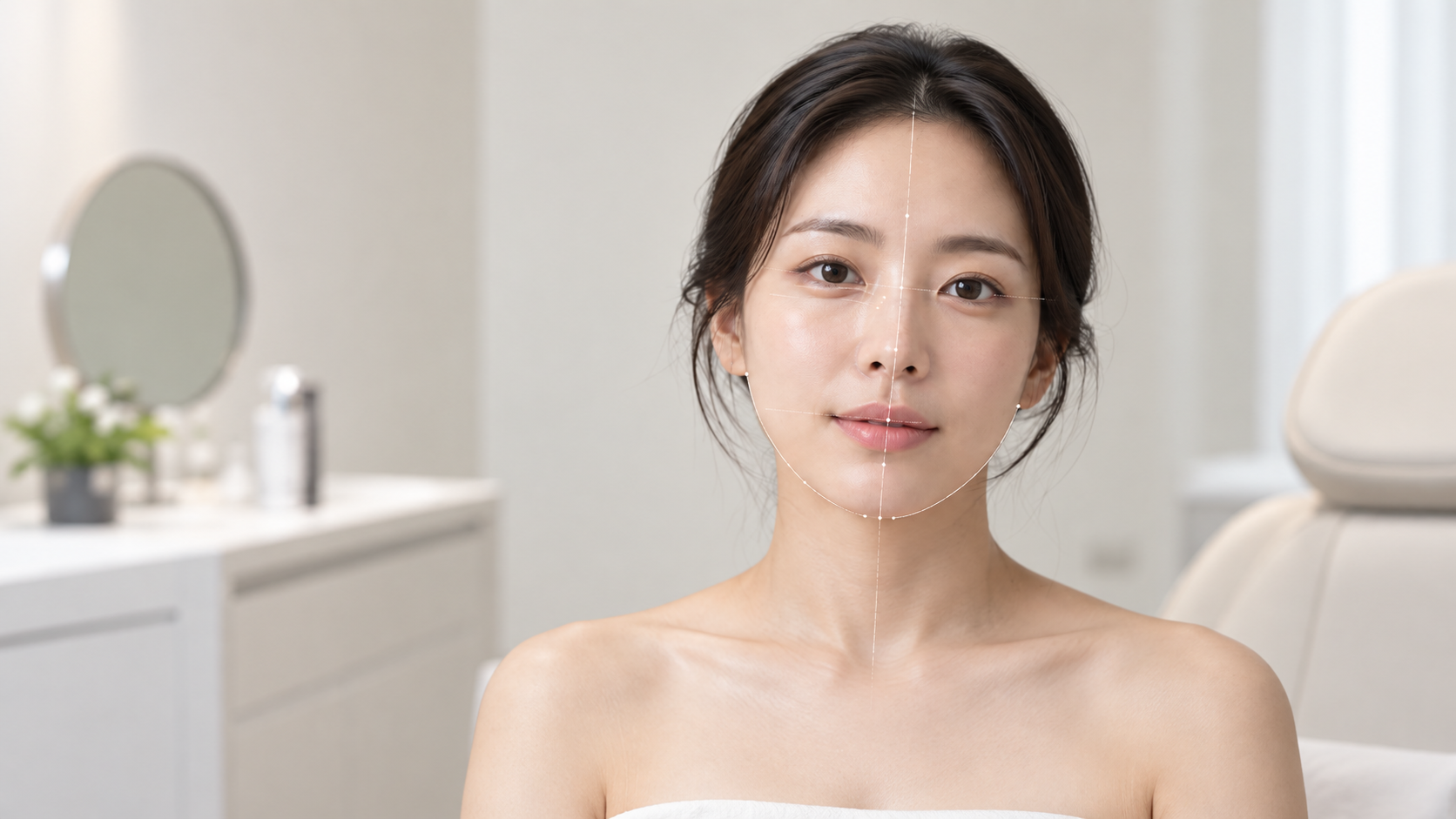 안면비대칭 치료 전 얼굴 좌우 균형